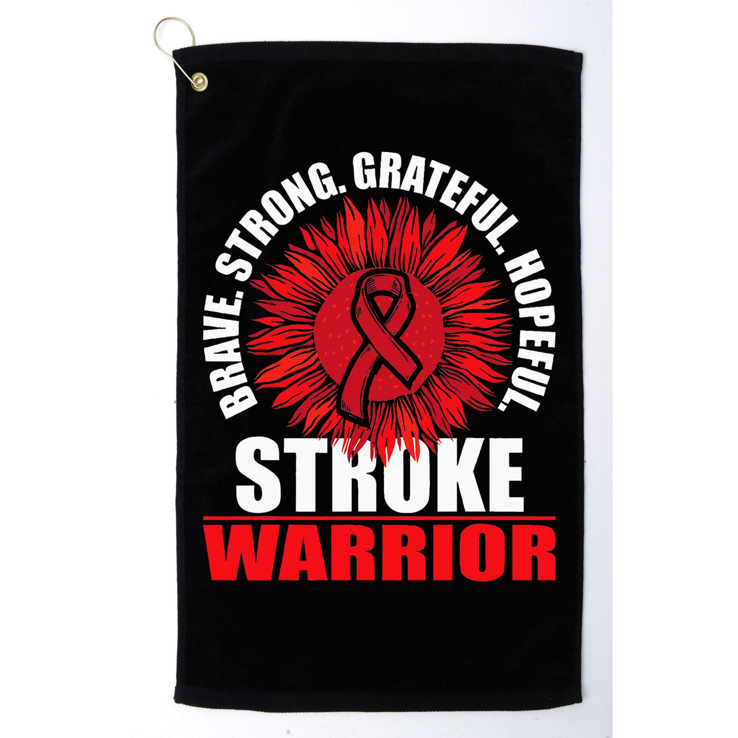 Stroke Warrior  Stroke Survivor Red Awareness Ribbon Golf Towel