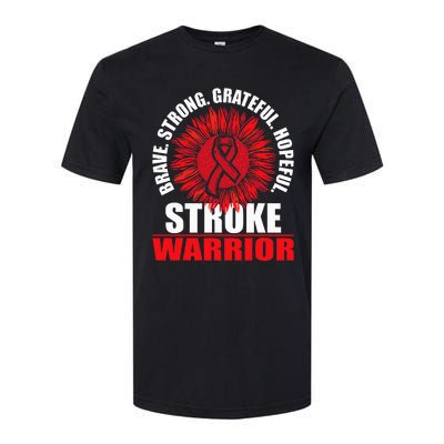 Stroke Warrior  Stroke Survivor Red Awareness Ribbon Softstyle CVC T-Shirt