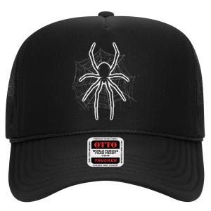 Spider Web Spider Lover Gift Lazy Halloween Costume High Crown Mesh Back Trucker Hat