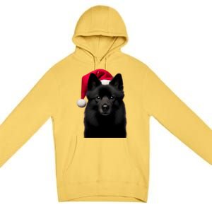 Schipperke With Santa Hat Christmas Dog Owner Lover Xmas Mom Gift Premium Pullover Hoodie