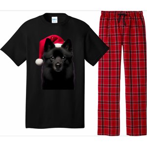 Schipperke With Santa Hat Christmas Dog Owner Lover Xmas Mom Gift Pajama Set