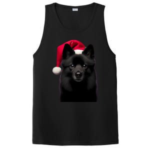 Schipperke With Santa Hat Christmas Dog Owner Lover Xmas Mom Gift PosiCharge Competitor Tank