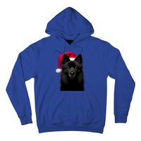 Schipperke With Santa Hat Christmas Dog Owner Lover Xmas Mom Gift Hoodie