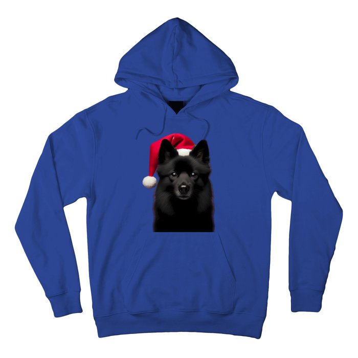 Schipperke With Santa Hat Christmas Dog Owner Lover Xmas Mom Gift Hoodie