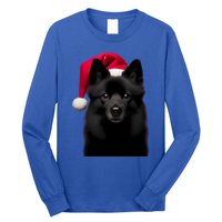 Schipperke With Santa Hat Christmas Dog Owner Lover Xmas Mom Gift Long Sleeve Shirt