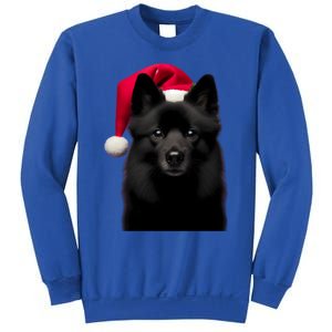 Schipperke With Santa Hat Christmas Dog Owner Lover Xmas Mom Gift Sweatshirt