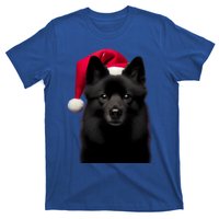 Schipperke With Santa Hat Christmas Dog Owner Lover Xmas Mom Gift T-Shirt