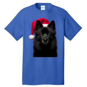 Schipperke With Santa Hat Christmas Dog Owner Lover Xmas Mom Gift Tall T-Shirt