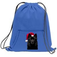 Schipperke With Santa Hat Christmas Dog Owner Lover Xmas Mom Gift Sweatshirt Cinch Pack Bag