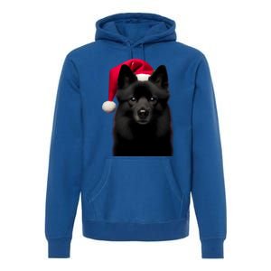 Schipperke With Santa Hat Christmas Dog Owner Lover Xmas Mom Gift Premium Hoodie