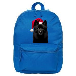 Schipperke With Santa Hat Christmas Dog Owner Lover Xmas Mom Gift 16 in Basic Backpack