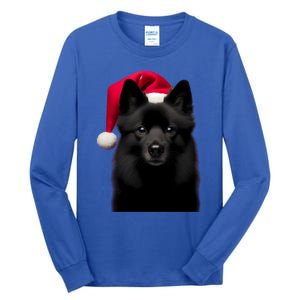 Schipperke With Santa Hat Christmas Dog Owner Lover Xmas Mom Gift Tall Long Sleeve T-Shirt