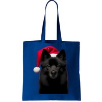 Schipperke With Santa Hat Christmas Dog Owner Lover Xmas Mom Gift Tote Bag