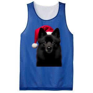 Schipperke With Santa Hat Christmas Dog Owner Lover Xmas Mom Gift Mesh Reversible Basketball Jersey Tank