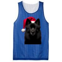 Schipperke With Santa Hat Christmas Dog Owner Lover Xmas Mom Gift Mesh Reversible Basketball Jersey Tank