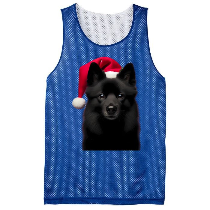 Schipperke With Santa Hat Christmas Dog Owner Lover Xmas Mom Gift Mesh Reversible Basketball Jersey Tank