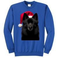 Schipperke With Santa Hat Christmas Dog Owner Lover Xmas Mom Gift Tall Sweatshirt