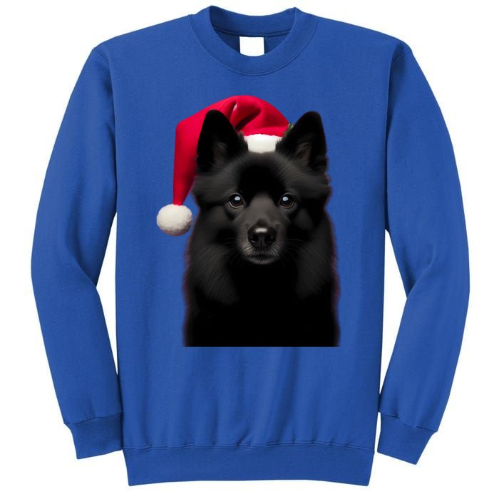 Schipperke With Santa Hat Christmas Dog Owner Lover Xmas Mom Gift Tall Sweatshirt