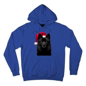 Schipperke With Santa Hat Christmas Dog Owner Lover Xmas Mom Gift Tall Hoodie