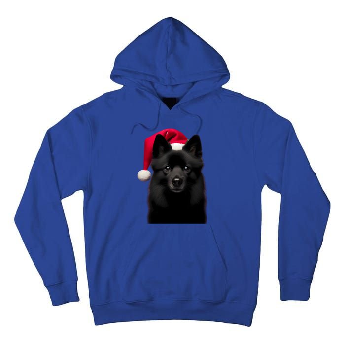 Schipperke With Santa Hat Christmas Dog Owner Lover Xmas Mom Gift Tall Hoodie