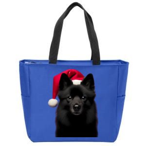 Schipperke With Santa Hat Christmas Dog Owner Lover Xmas Mom Gift Zip Tote Bag