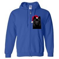 Schipperke With Santa Hat Christmas Dog Owner Lover Xmas Mom Gift Full Zip Hoodie