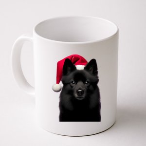 Schipperke With Santa Hat Christmas Dog Owner Lover Xmas Mom Gift Coffee Mug