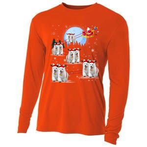 Santa White Swiss Shepherd Reindeer Sleigh Santa Christmas Cute Gift Cooling Performance Long Sleeve Crew