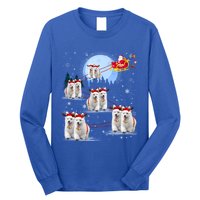 Santa White Swiss Shepherd Reindeer Sleigh Santa Christmas Cute Gift Long Sleeve Shirt