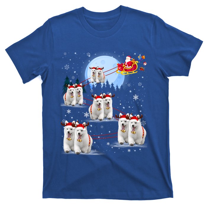 Santa White Swiss Shepherd Reindeer Sleigh Santa Christmas Cute Gift T-Shirt