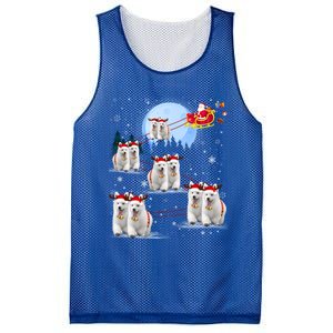 Santa White Swiss Shepherd Reindeer Sleigh Santa Christmas Cute Gift Mesh Reversible Basketball Jersey Tank