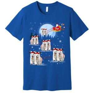 Santa White Swiss Shepherd Reindeer Sleigh Santa Christmas Cute Gift Premium T-Shirt