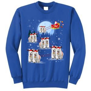 Santa White Swiss Shepherd Reindeer Sleigh Santa Christmas Cute Gift Tall Sweatshirt