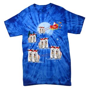 Santa White Swiss Shepherd Reindeer Sleigh Santa Christmas Cute Gift Tie-Dye T-Shirt