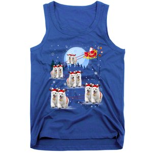 Santa White Swiss Shepherd Reindeer Sleigh Santa Christmas Cute Gift Tank Top