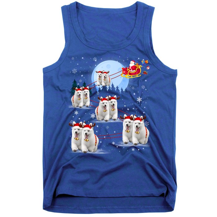 Santa White Swiss Shepherd Reindeer Sleigh Santa Christmas Cute Gift Tank Top