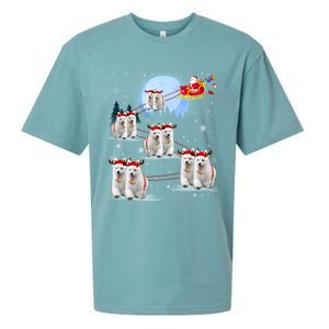 Santa White Swiss Shepherd Reindeer Sleigh Santa Christmas Cute Gift Sueded Cloud Jersey T-Shirt