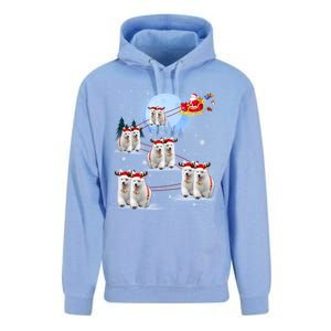 Santa White Swiss Shepherd Reindeer Sleigh Santa Christmas Cute Gift Unisex Surf Hoodie