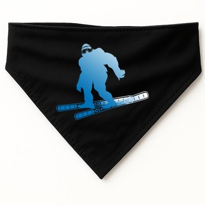 Ski Winter Sports Sasquatch Cryptozoology Skiing Bigfoot Gift USA-Made Doggie Bandana