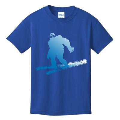 Ski Winter Sports Sasquatch Cryptozoology Skiing Bigfoot Gift Kids T-Shirt