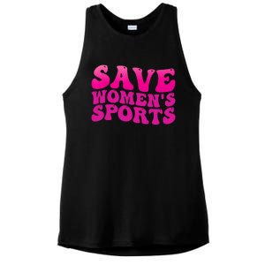 Save Wo's Sports Act ProtectWomensSports Support Groovy Ladies PosiCharge Tri-Blend Wicking Tank