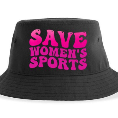 Save Wo's Sports Act ProtectWomensSports Support Groovy Sustainable Bucket Hat