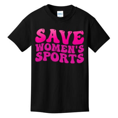 Save Wo's Sports Act ProtectWomensSports Support Groovy Kids T-Shirt