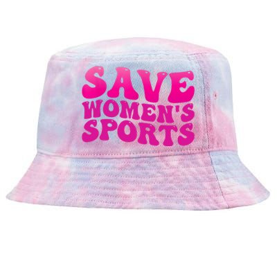 Save Wo's Sports Act ProtectWomensSports Support Groovy Tie-Dyed Bucket Hat