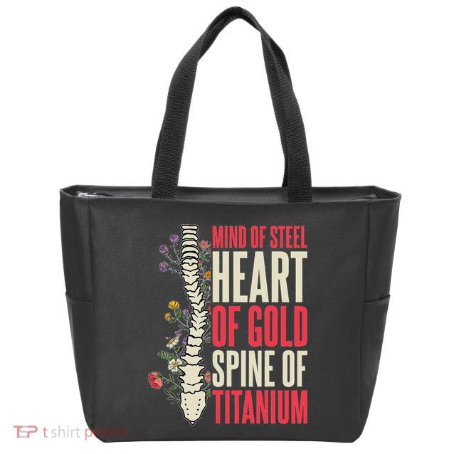 Scoliosis Warrior Scoliosis Surgery Recovery Zip Tote Bag