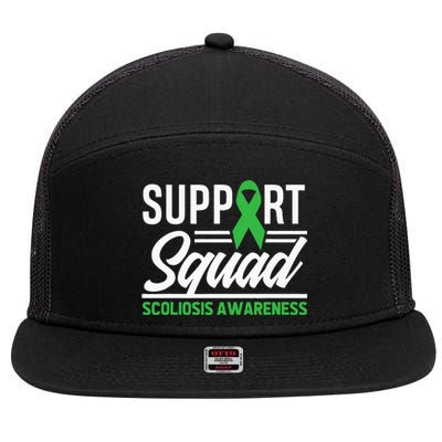 Scoliosis Warrior Support Squad Scoliosis Awareness 7 Panel Mesh Trucker Snapback Hat