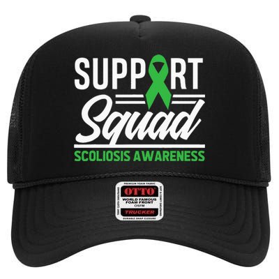 Scoliosis Warrior Support Squad Scoliosis Awareness High Crown Mesh Back Trucker Hat