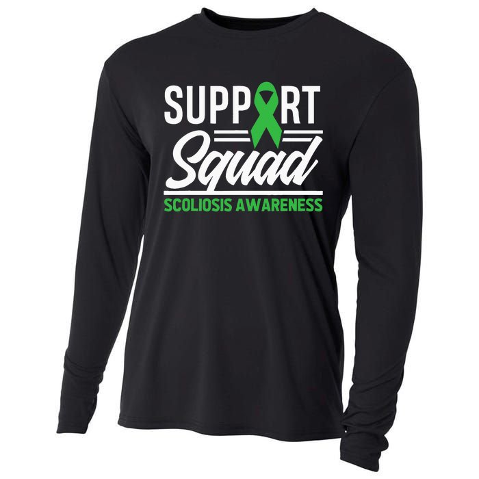 Scoliosis Warrior Support Squad Scoliosis Awareness Cooling Performance Long Sleeve Crew