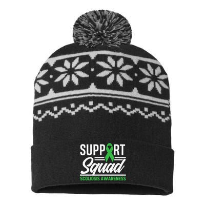 Scoliosis Warrior Support Squad Scoliosis Awareness USA-Made Snowflake Beanie