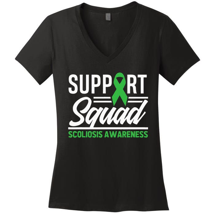 Scoliosis Warrior Support Squad Scoliosis Awareness Women's V-Neck T-Shirt